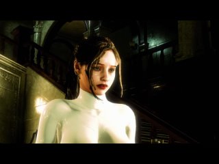 resident evil 2 remake claire white catsuit costume biohazard 2 mod [4k]